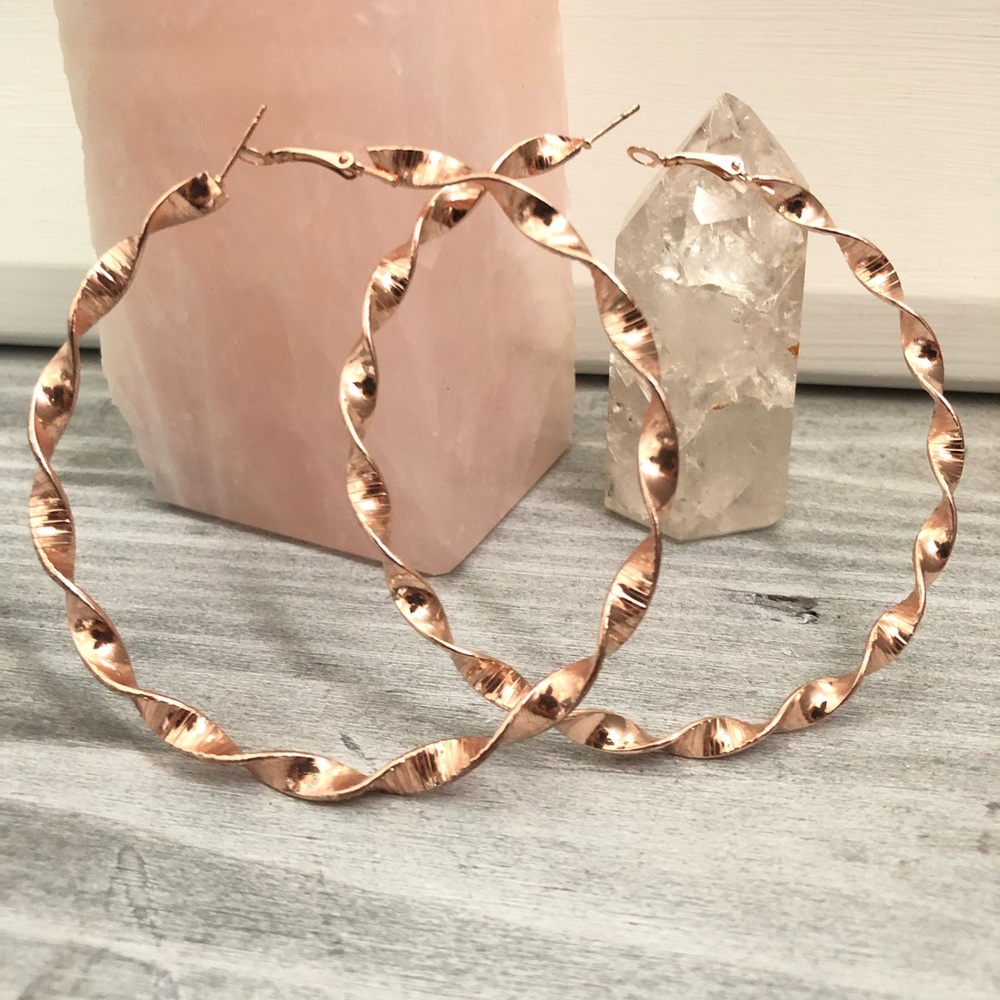 Rose Gold Hoops